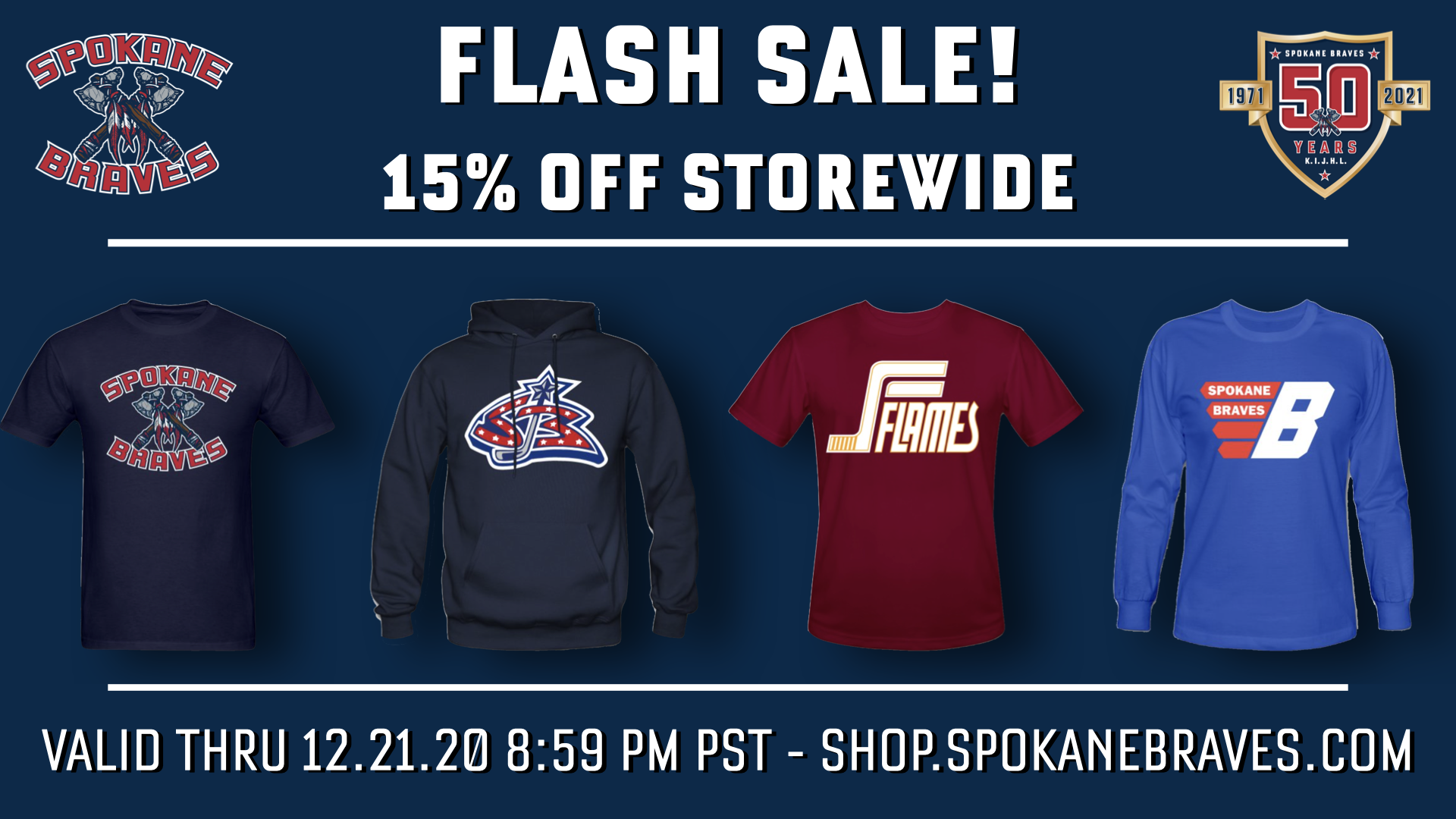 Team Store Flash Sale – 15% off storewide.